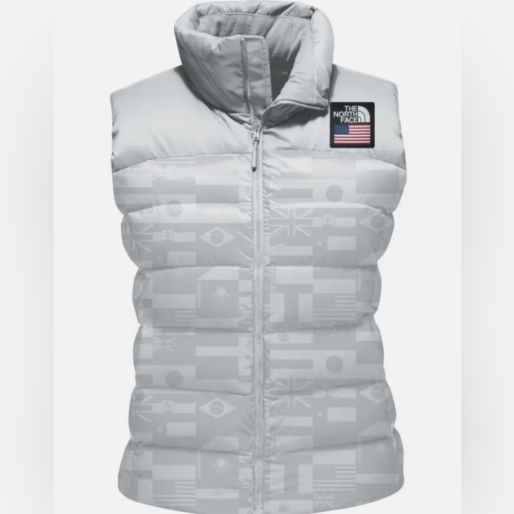 The North Face 2018 USA Olympic women’s vest in Glacier Grey. New without tags